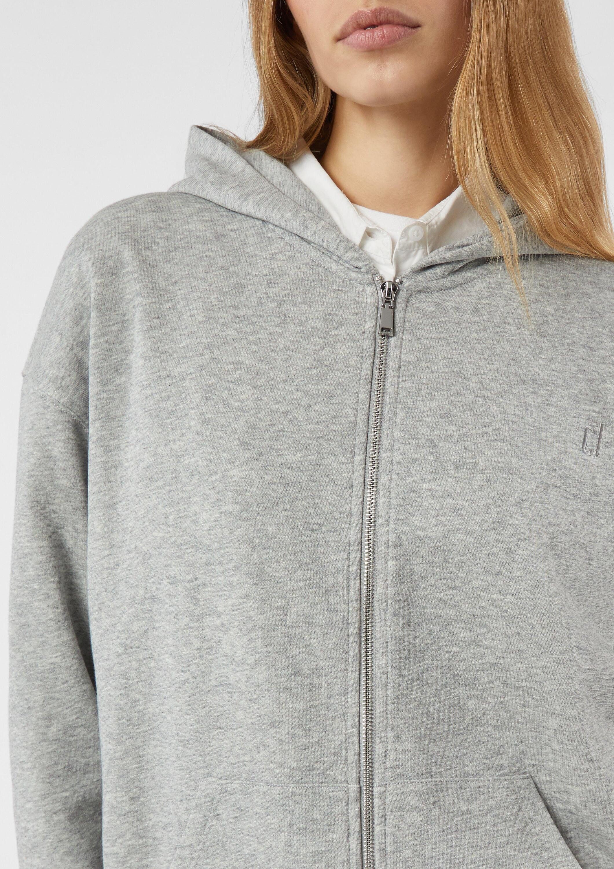 comma Sweatjacke Sweatshirt Oversized Sweatjacke mit Kapuze