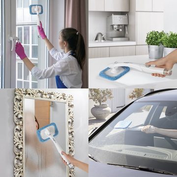 MAXXMEE Autowaschbürste MAXXMEE Scheiben- & Flächenreiniger - für Autofenster, glatte Flächen im Haushalt u.v.m. - weiß/blau