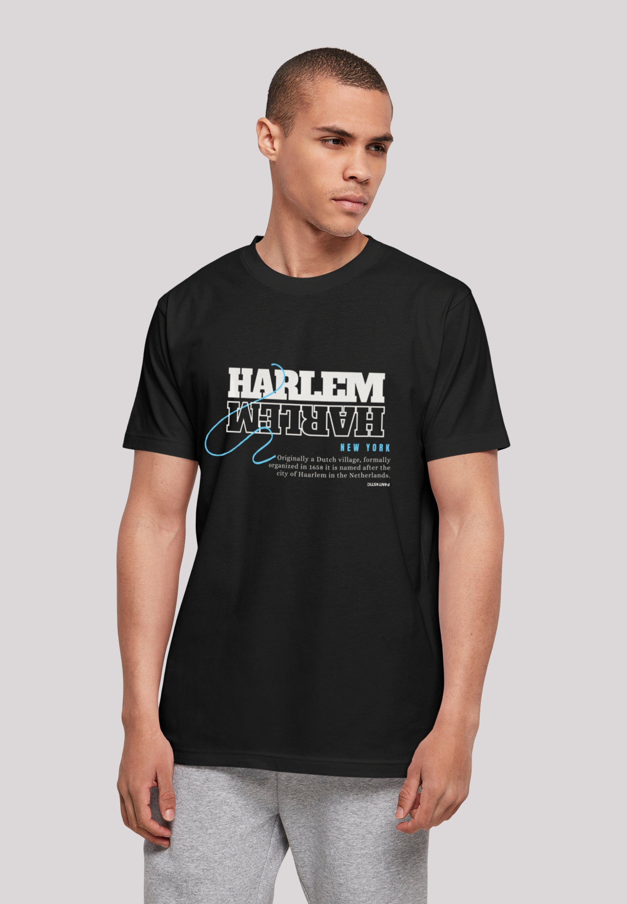 UNISEX F4NT4STIC Print Harlem schwarz T-Shirt TEE