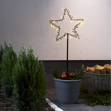 STAR TRADING LED-Stern für außen LED Lichterstern stehend Außen Weihnachtsdeko Terrasse 92cm schwarz, LED Classic, warmweiß (2100K bis 3000K)