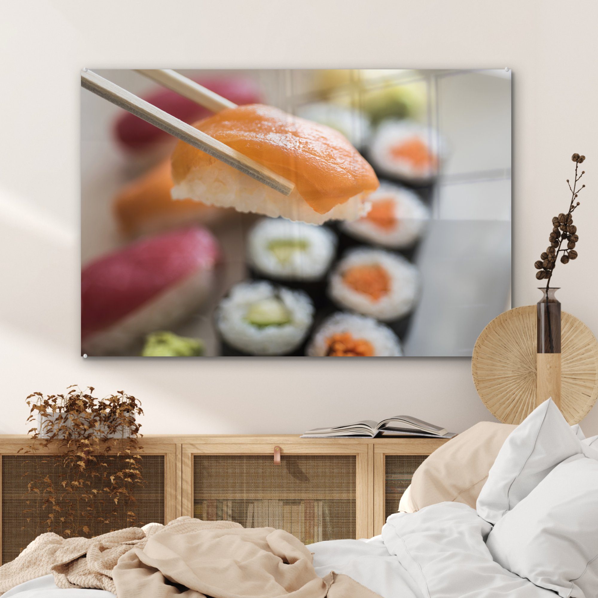 Schlafzimmer wird Sushi MuchoWow St), & Acrylglasbilder Wohnzimmer abgeholt, (1 Acrylglasbild