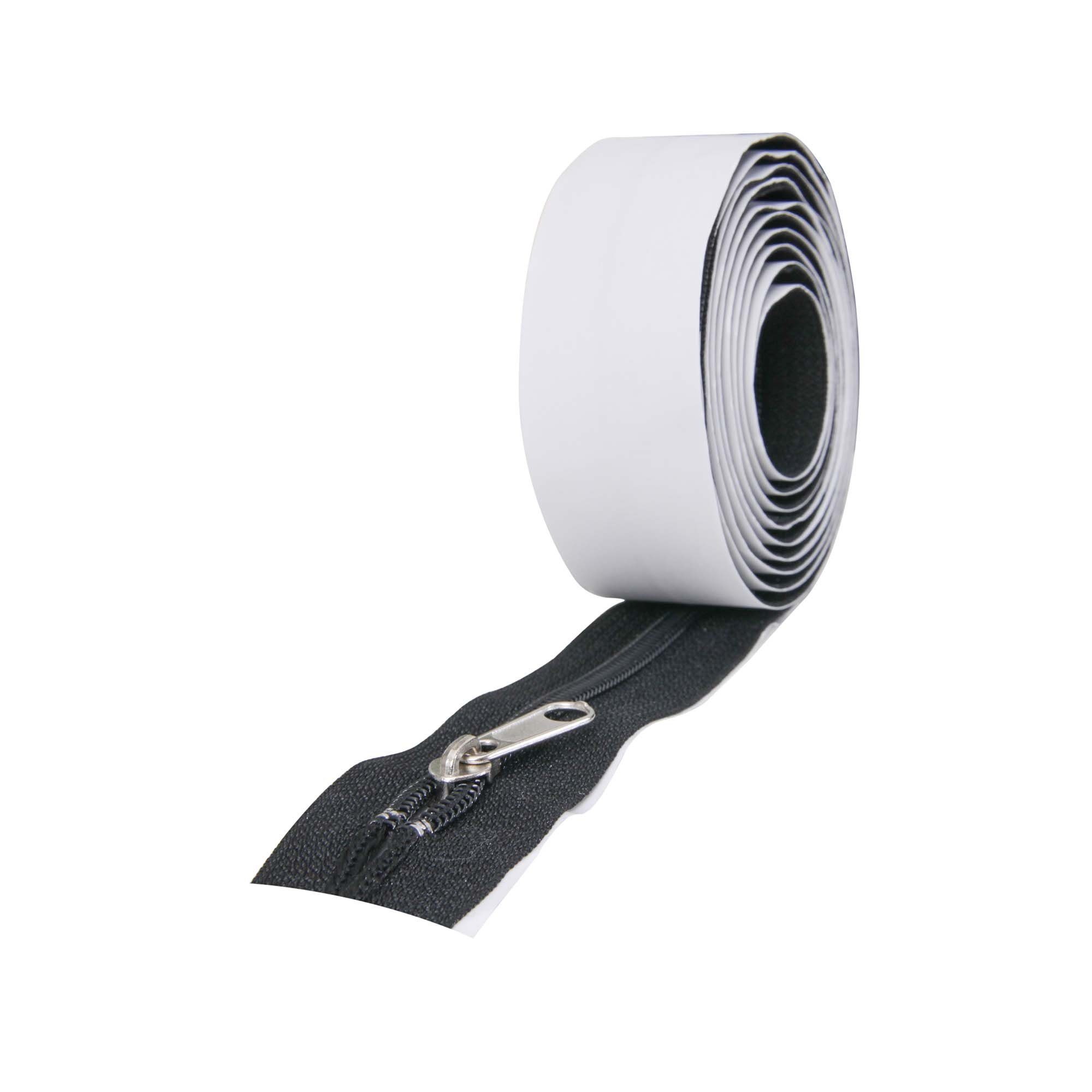 Scorprotect® Reißverschluss Selbstklebende Reißverschlüsse schwarz für Staubschutzwände 2er Set