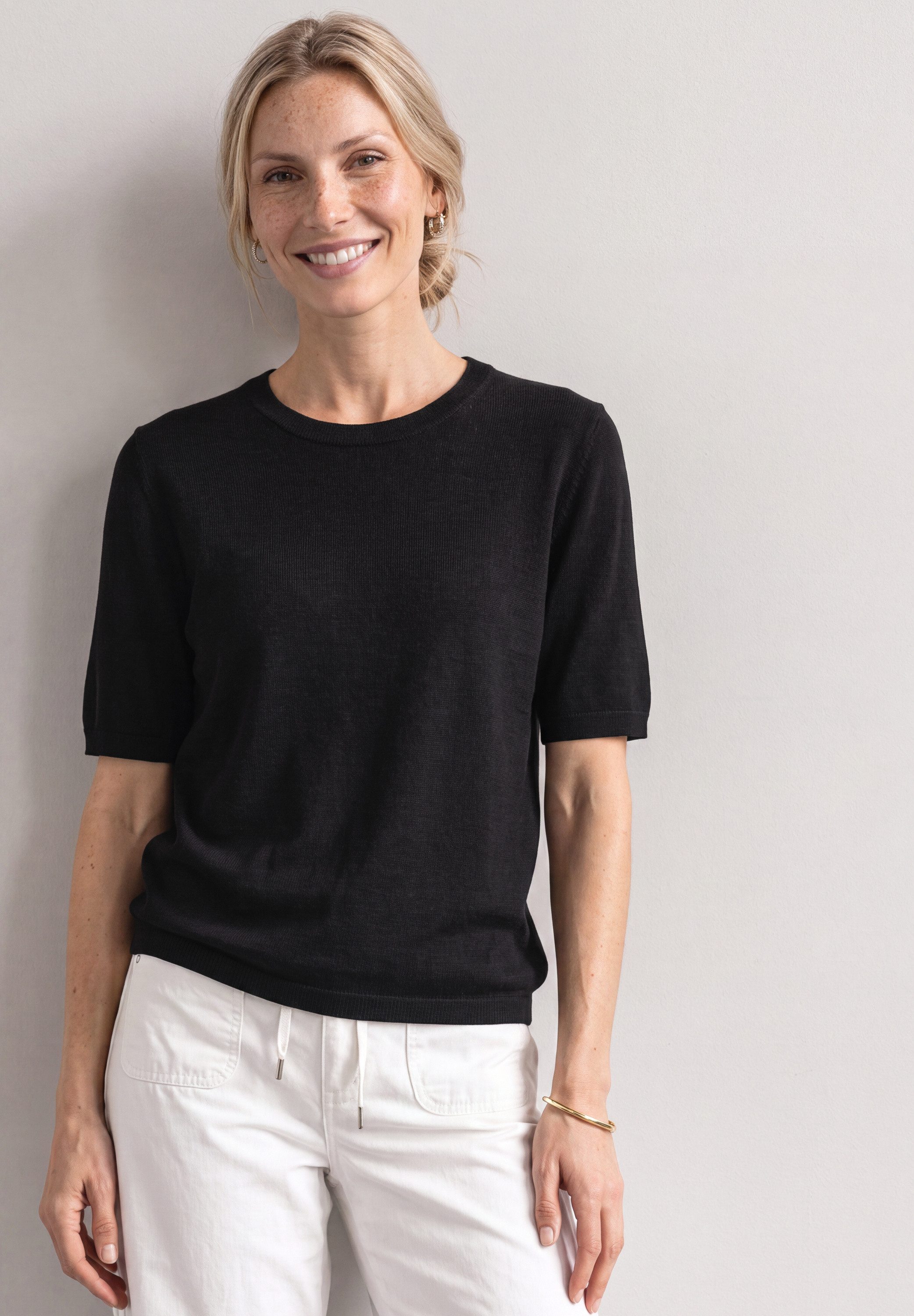 STREET ONE Kurzarmpullover softe Viskose