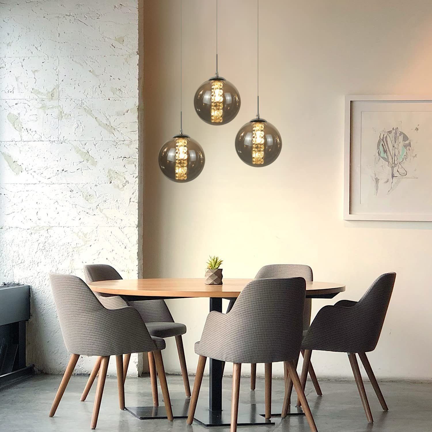 Nettlife Pendelleuchte esstisch Pendellampe 3/4/6/10/15 Flammigr Kronleuchter Hängeleuchte, Höheverstellbar, LED wechselbar, Warmweiß, für Küchen Wohnzimmer Schlafzimmer Flur