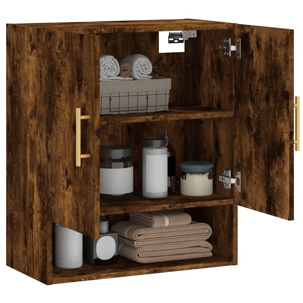 cm (1-St) vidaXL Räuchereiche Holzwerkstoff Wandschrank 60x31x70 Fächerschrank