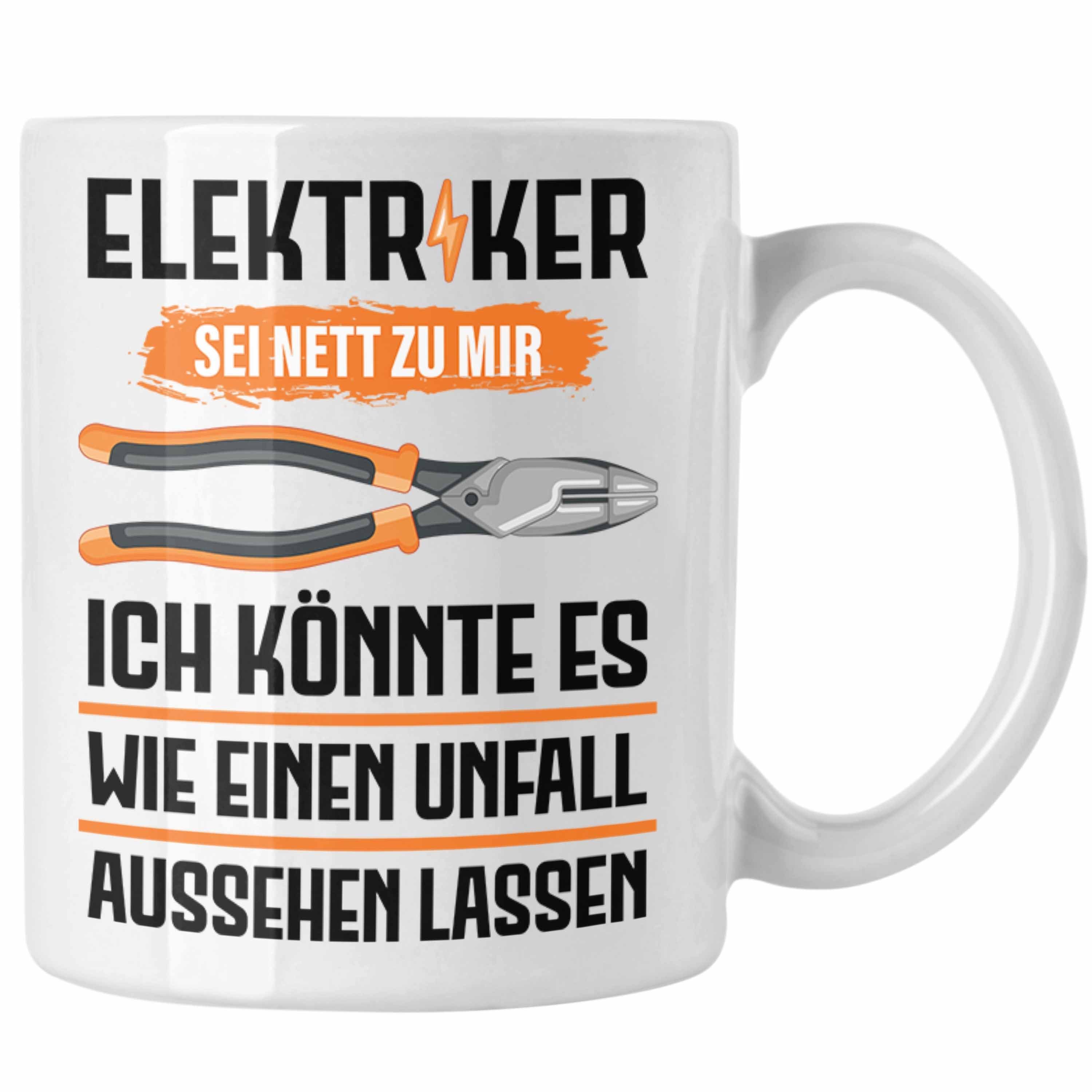 Trendation Tasse Trendation - Elektriker Tasse Spruch Männer Geschenk Lustig Gadget Geschenke Kaffeebecher Weiss