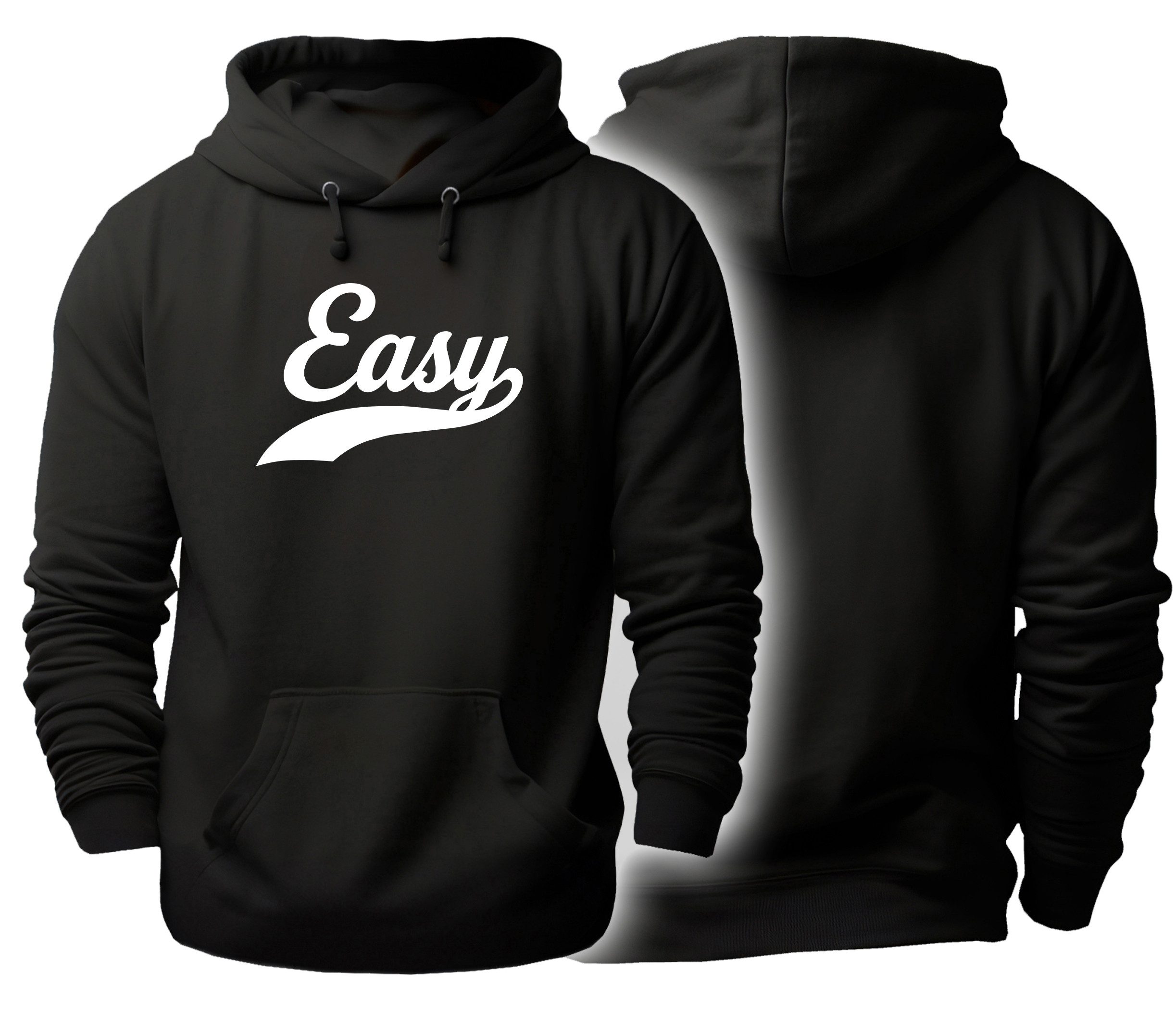 MyDesign24 Hoodie Easy! Kapuzen Pullover Schwarzer Männer und Frauen Hoodie Gr.XS i910
