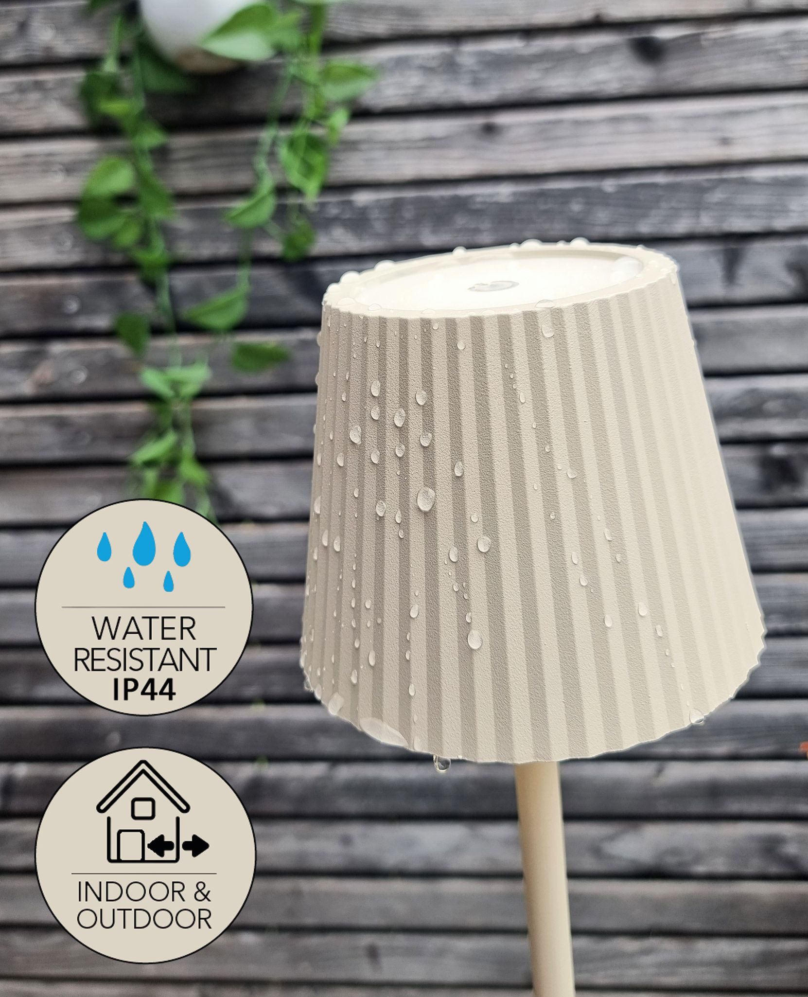 Coen Bakker Deco BV LED Tischleuchte Touch Tischlampe Dimmbar Akku In-/Outdoor IP44, Touch-Funktion, LED fest verbaut, Warmweiß, Kaltweiß, Tageslichtweiß
