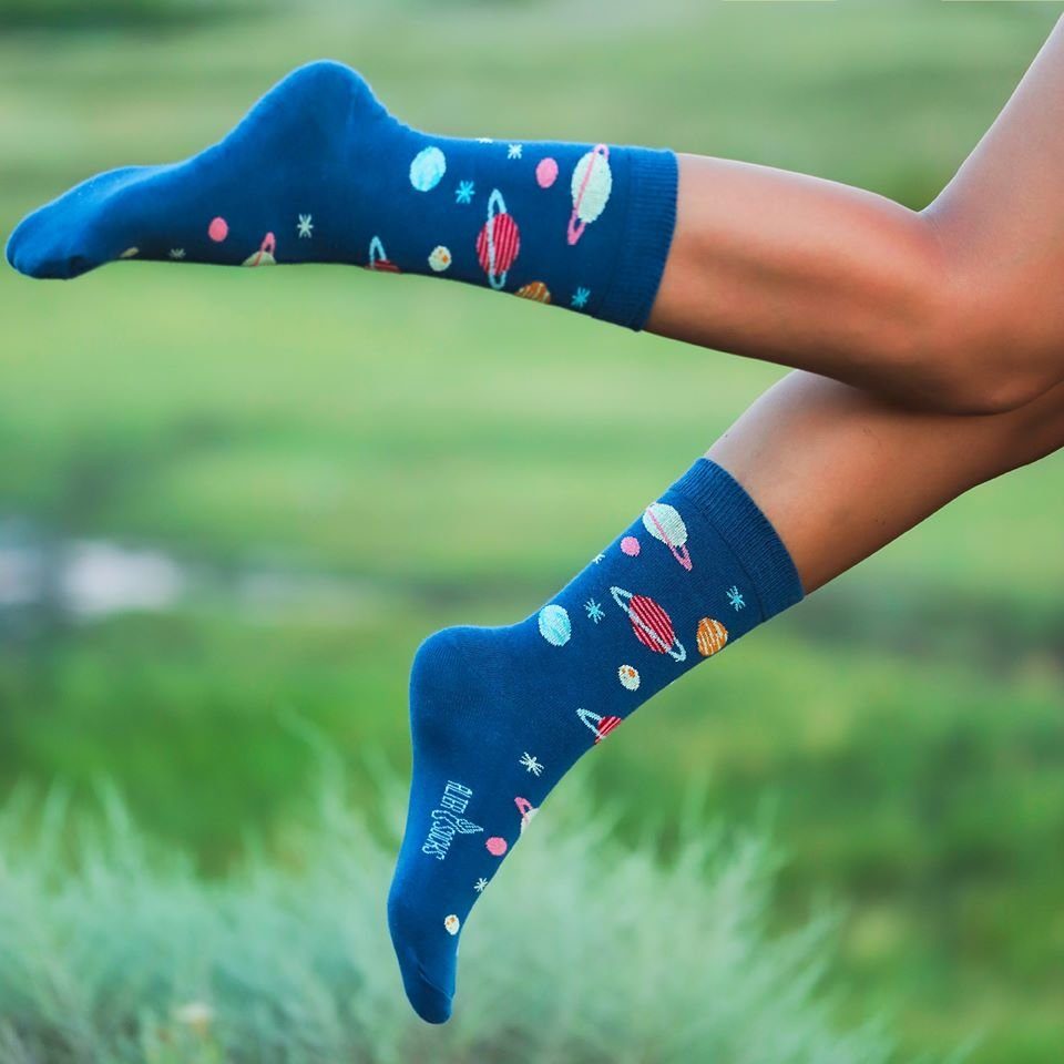 AlterSocks Freizeitsocken Lustige Socken Kosmos Socken Damen & Herren  Unisex Größe 36 – 45 (1 Paar)