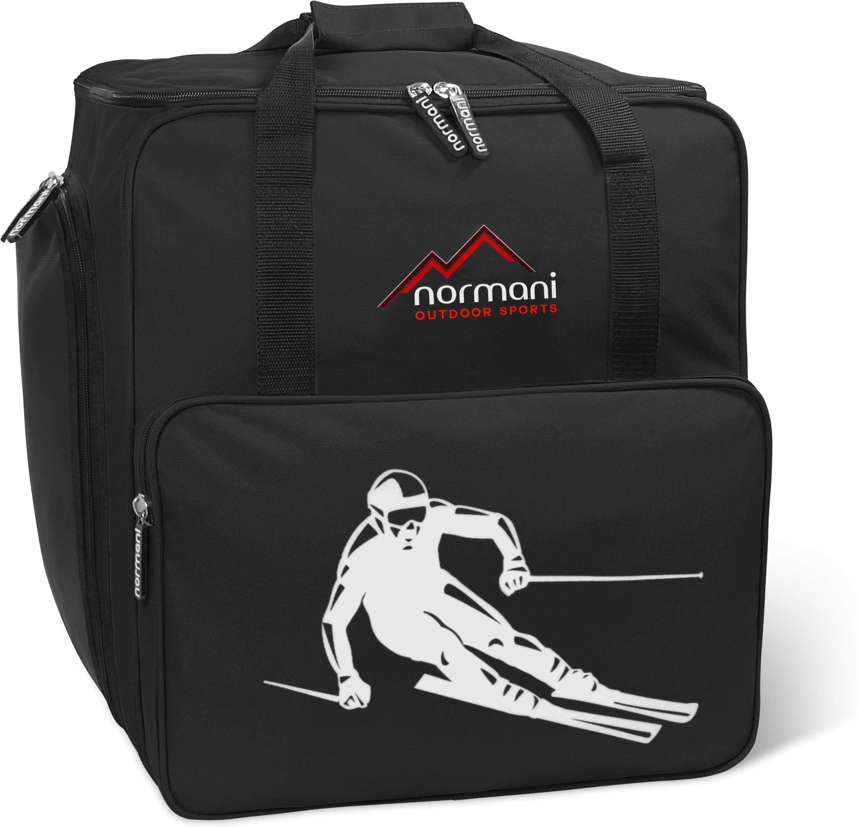 normani Sporttasche Skitasche 53 l Alpine Depo, Skischuhtasche mit separatem Helmfach und Rucksackfunktion - Rollschuhtasche oder Snowboardschuhtasche Schwarz | Sporttaschen