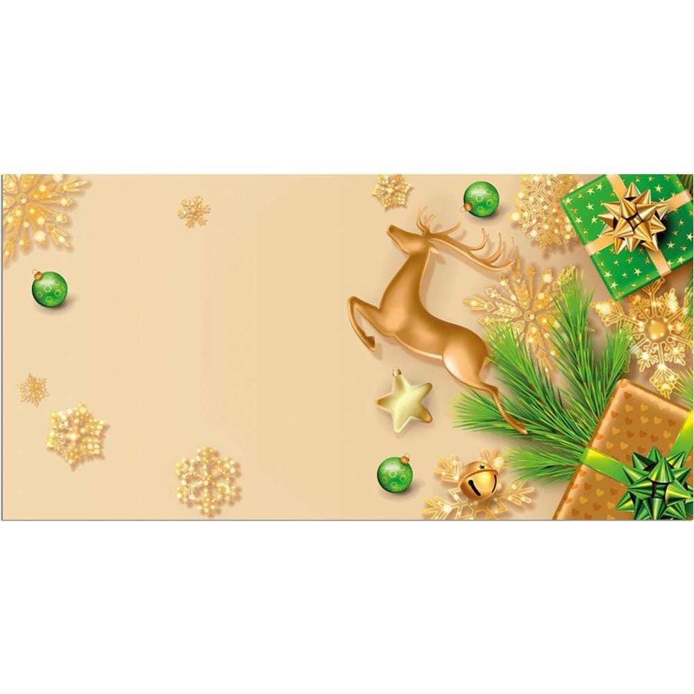 Läufer Küchenläufer Weihnachten Gold Grün rutschfester Flur Teppich, matches21 HOME & HOBBY, rechteckig, Höhe: 5 mm, Waschbarer Küchenteppich 60x120 cm für Küche, Schlafzimmer