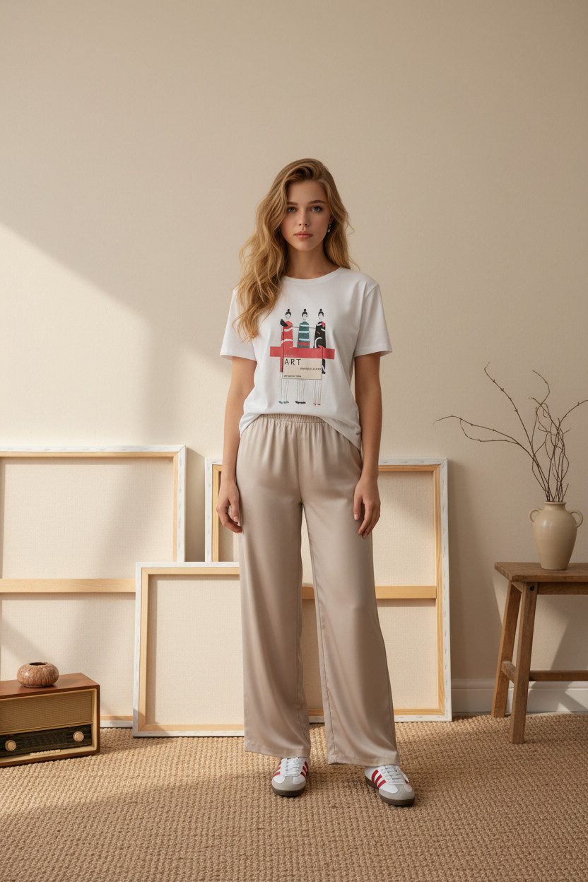 Zuckerwatte Print-Shirt