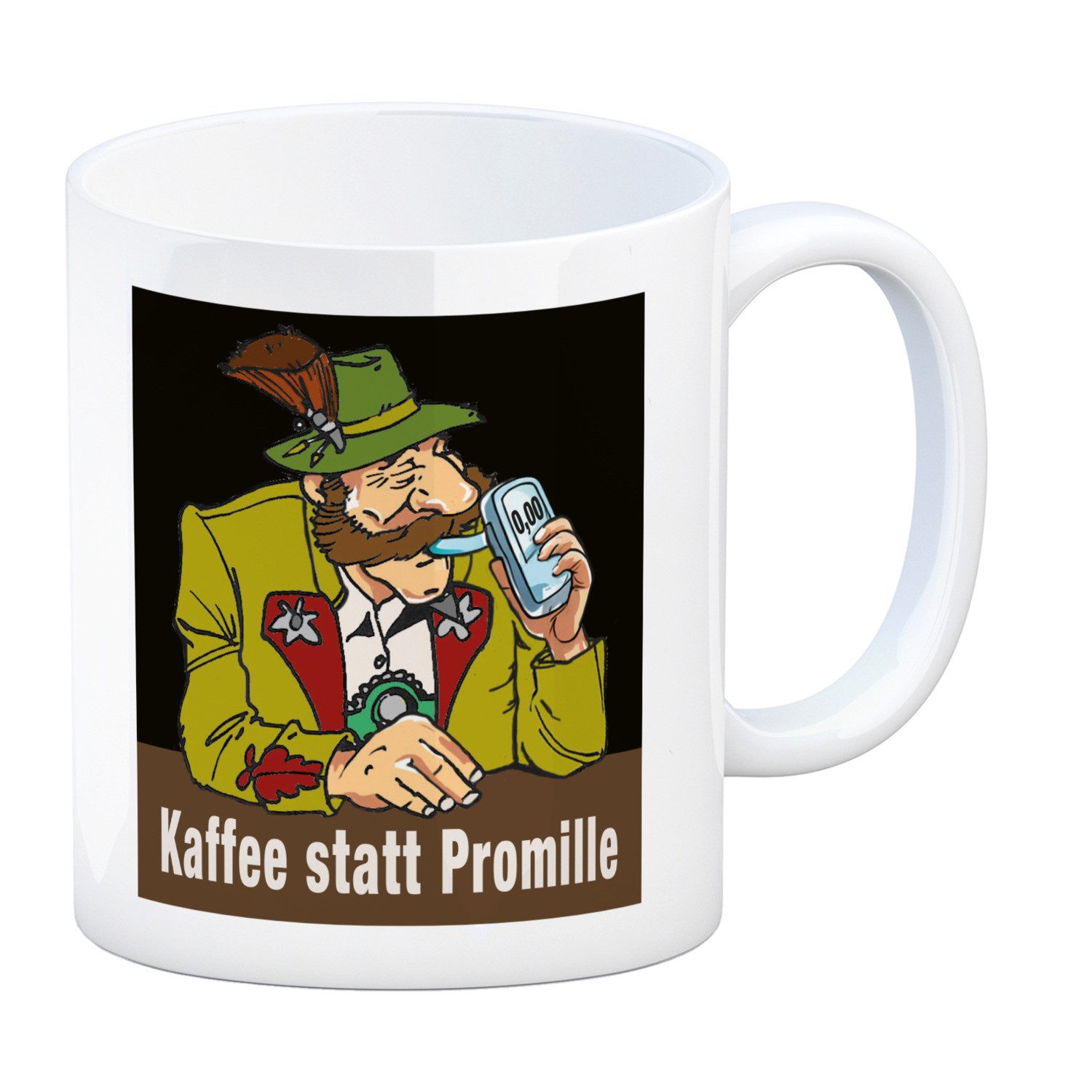 Tasse Alkoholtester Kaffeebecher mit Spruch Kaffee statt Promille