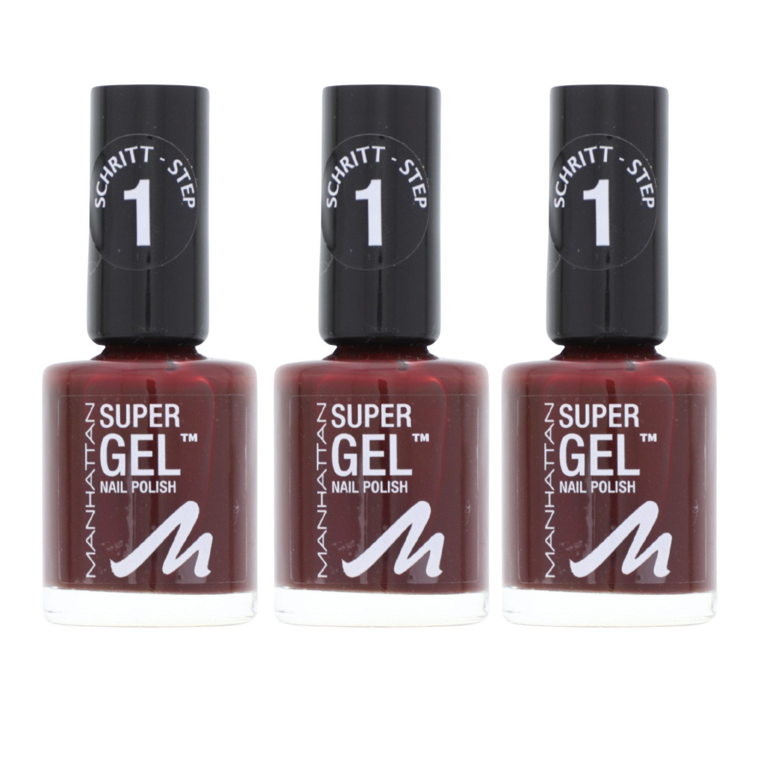 Gel-Nagellack 3 x Manhattan Super Gel Nagellack 690 Moody Mahagony je 12ml Gel Effek
