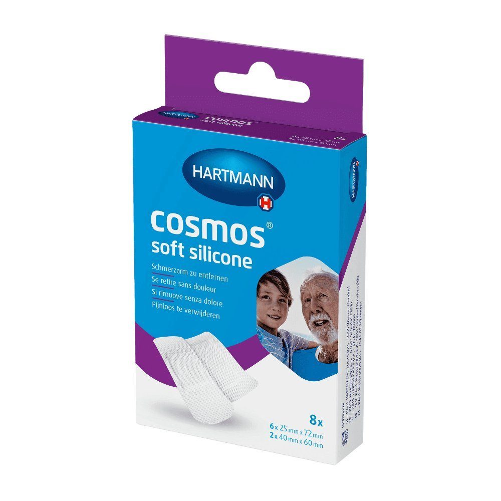 PAUL HARTMANN AG Wundpflaster Hartmann Cosmos® Soft Silicone Wundpflaster, 2 Größen - 8 Pflaster