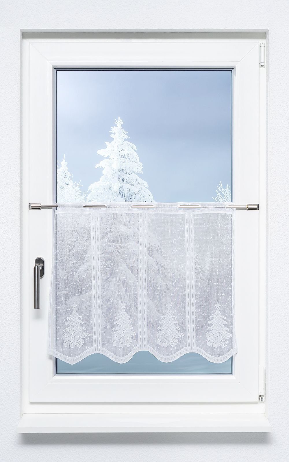 LYSEL® Scheibengardine Tannenbaum m. Geschenke (1 St), transparent, HxB 50x günstig online kaufen