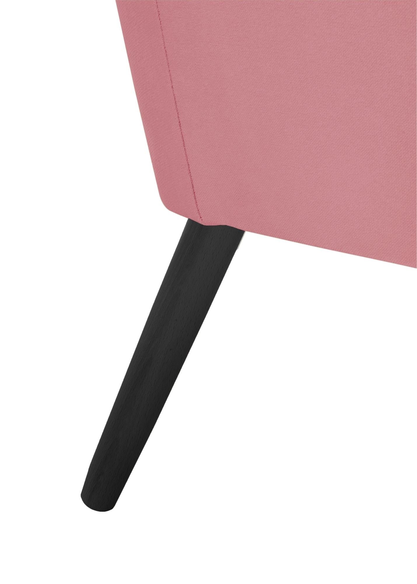 hochwertig rosé Sitz Sessel Samtvelour Kessel (Sparpreis inkl. aufm schwarz 21066 Versand, Bezug 1-St), Buche Sessel verarbeitet,bequemer / Kachka Kostenlosem 58