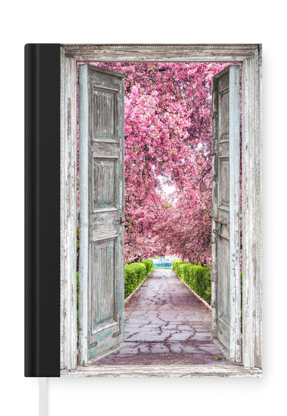 MuchoWow Notizbuch Sakura - Transparent - Baum - Kirschblüte, Journal, Merkzettel, Tagebuch, Notizheft, A5, 98 Seiten, Haushaltsbuch