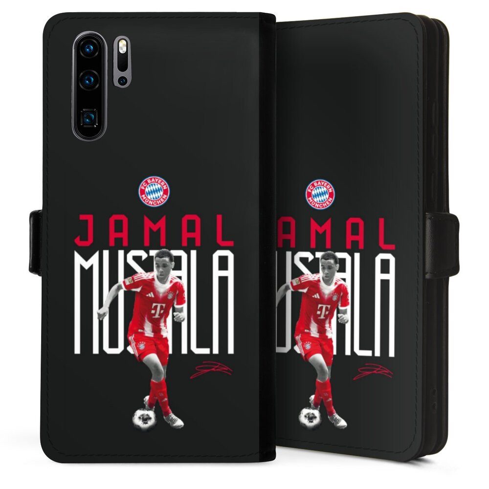 DeinDesign Handyhülle FC Bayern München Jamal Musiala Offizielles Lizenzprodukt, Huawei P30 Pro New Edition Hülle Flip Case Klapphülle