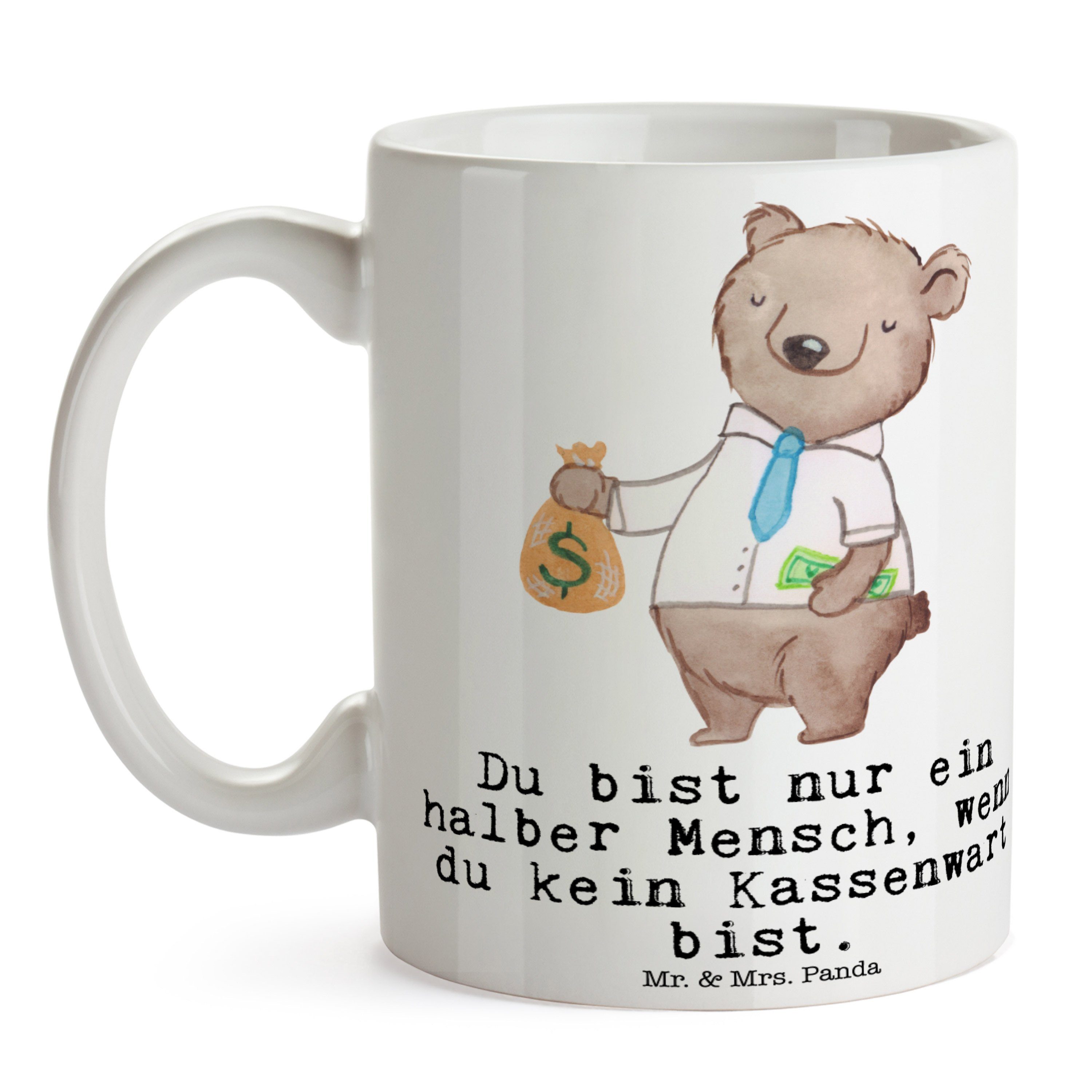 Mr. & Kaffeebecher, - Mrs. Geschenk Weiß Tasse Tasse, Geschenk, mit Herz Panda Keramik Kassenwart 