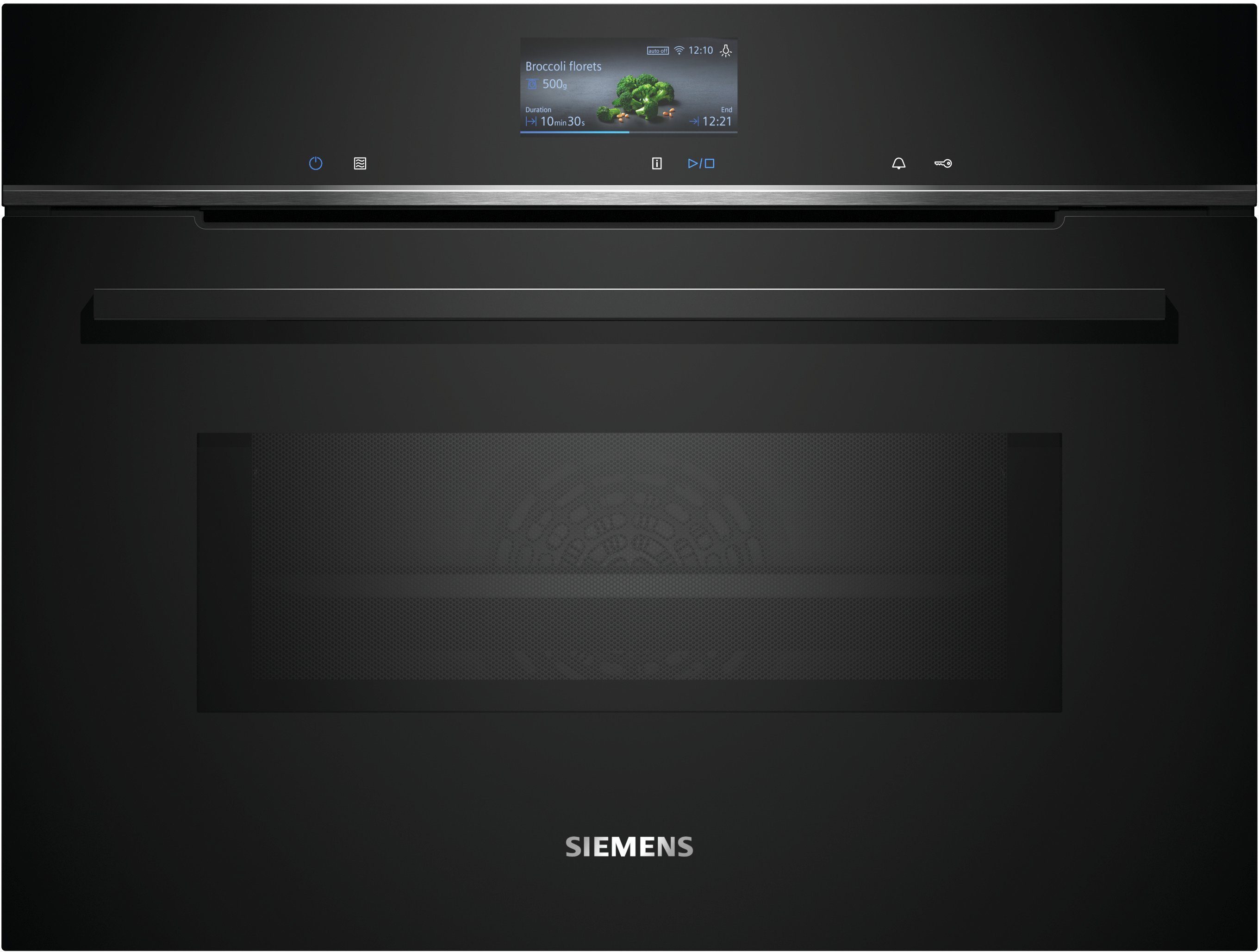 SIEMENS Backofen mit Mikrowelle iQ700 CM776GKB1, mit 1-fach-Teleskopauszug, Perfekte Zubereitung von Gerichten dank cookControl Pro