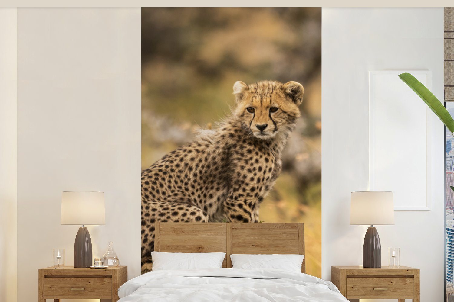 Vliestapete Matt, St), (2 Wohnzimmer Fototapete Leopard Wald Tier, für Fototapete bedruckt, MuchoWow Schlafzimmer - - Küche,