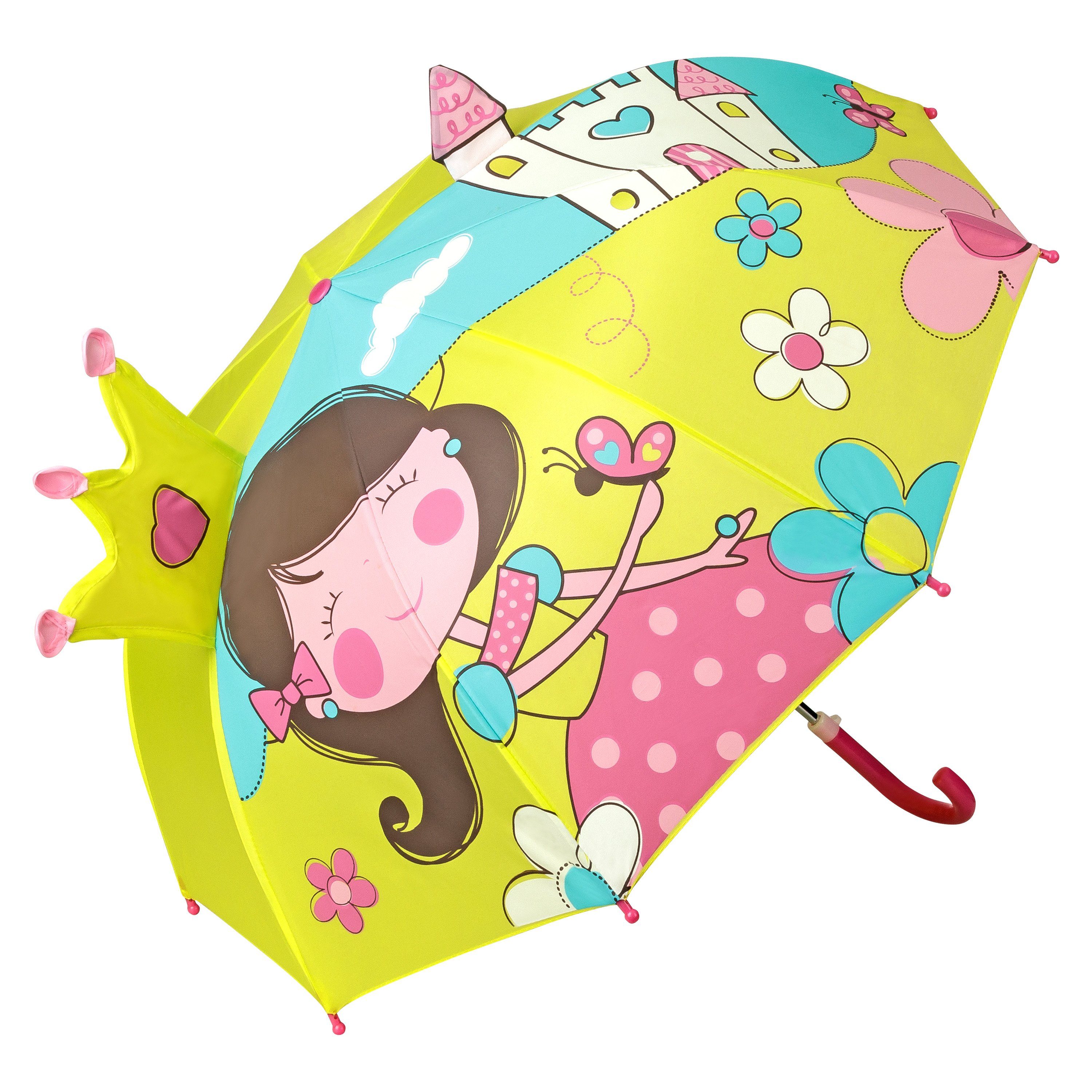 Spielzeug Kinder-Regenschirme von Lilienfeld Stockregenschirm VON LILIENFELD Regenschirm Prinzessin mit Schloß Kind Kinderschirm