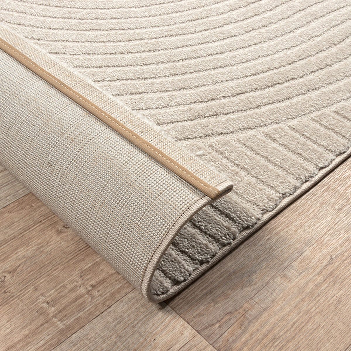 KADIMA DESIGN Teppich CETINA Teppich Kurzflor Beige 80x150 Geometrisch, Läufer, Höhe: 16 mm, Strapazierfähig, Pflegeleicht, Farbecht, Fußbodenheizung-geeignet – Bild 5 von 5