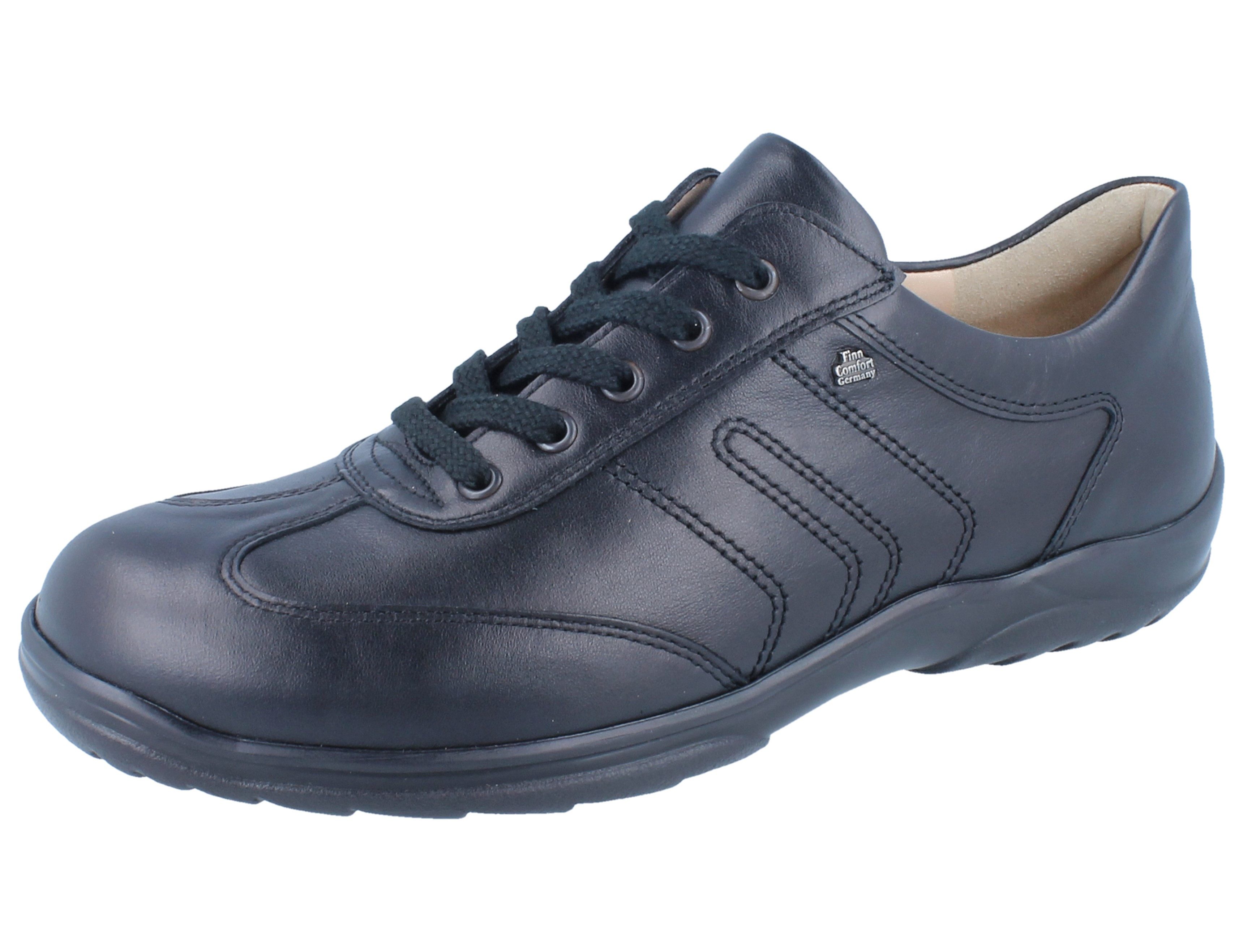 Finn Comfort FINN COMFORT Syracuse Herren Schnürschuhe schwarz Glattleder - Größe: Schnürschuh Wechselfußbett
