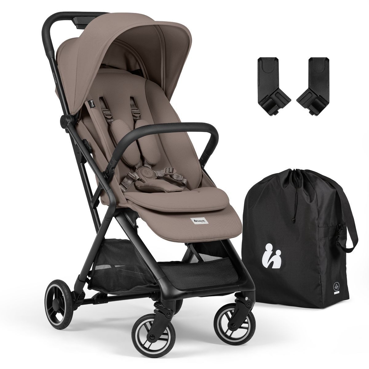 Hauck Kinder-Buggy Fly N Care - Mocha, Sportwagen Reisebuggy mit Liegefunktion & Einhand Faltung bis 22 kg