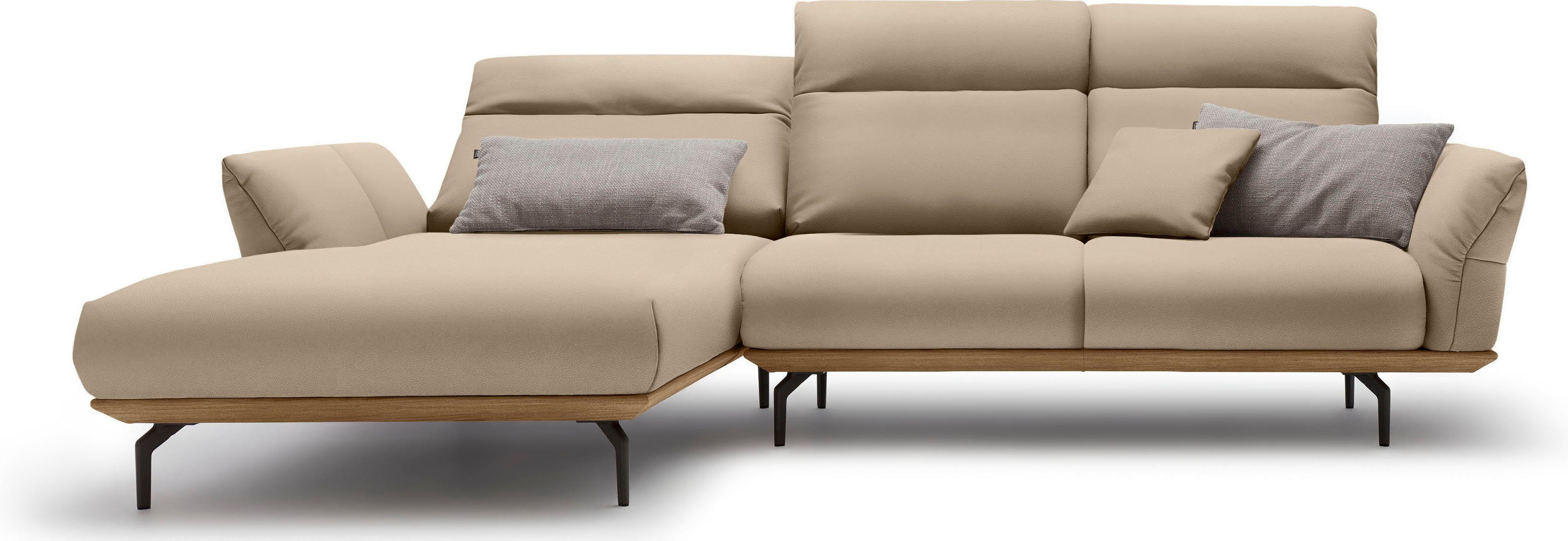 hülsta sofa Ecksofa hs.460, in Umbragrau, cm Sockel Nussbaum, in Breite 298 Winkelfüße
