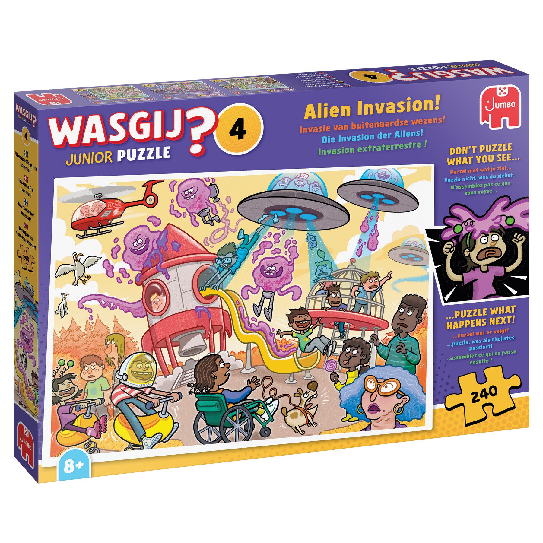 Jumbo Spiele Puzzle Wasgij Junior 4 - Die Invasion der Aliens! (240 Teile Puzzle), 240 Puzzleteile
