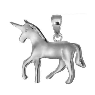 Teenie-Weenie Kettenanhänger Teenie-Weenie Ketten Anhänger Einhorn SD, Einhorn Kettenanhänger 925 Sterling Silber, Farbe: silber