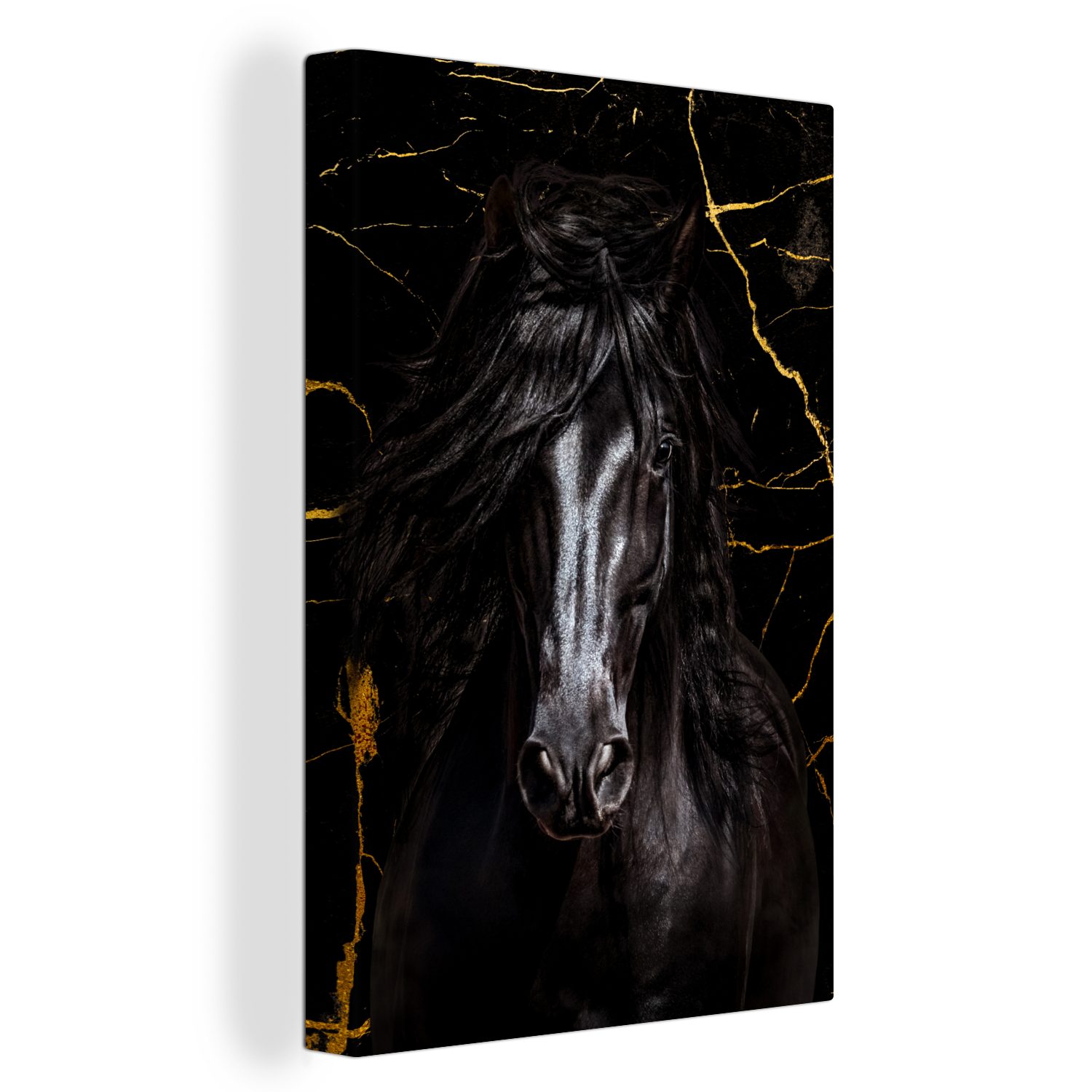 OneMillionCanvasses® Leinwandbild Pferd - Gold - günstig online kaufen