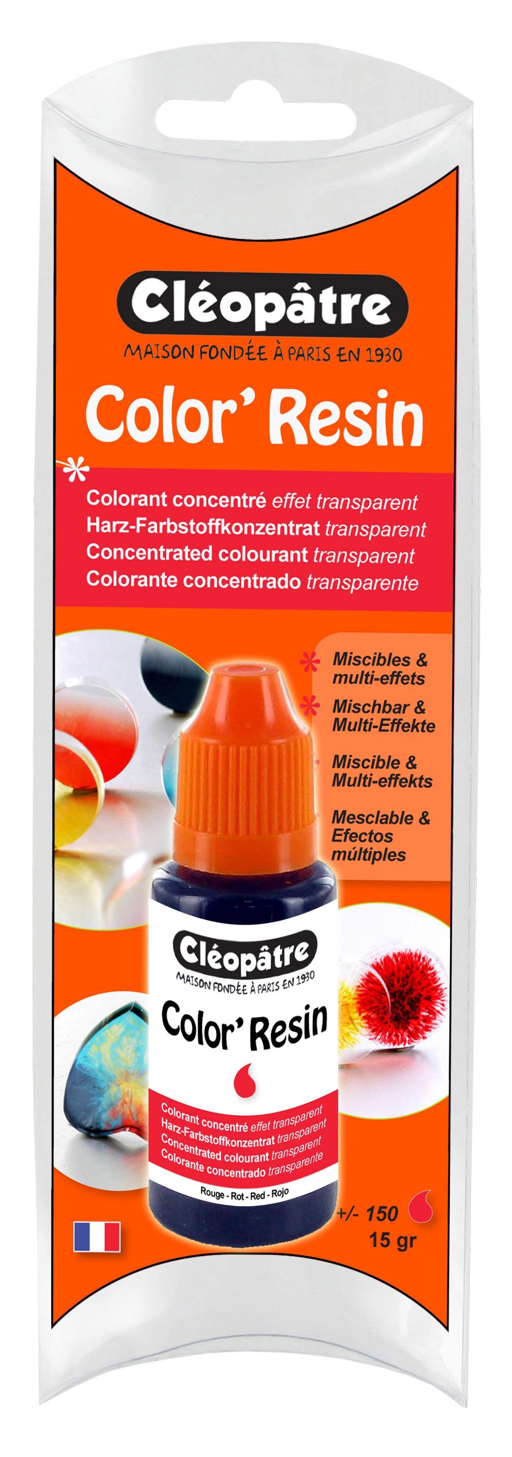 Cléopâtre Effekt-Zusatz 15ml, transparent Harzfarbe, Rot