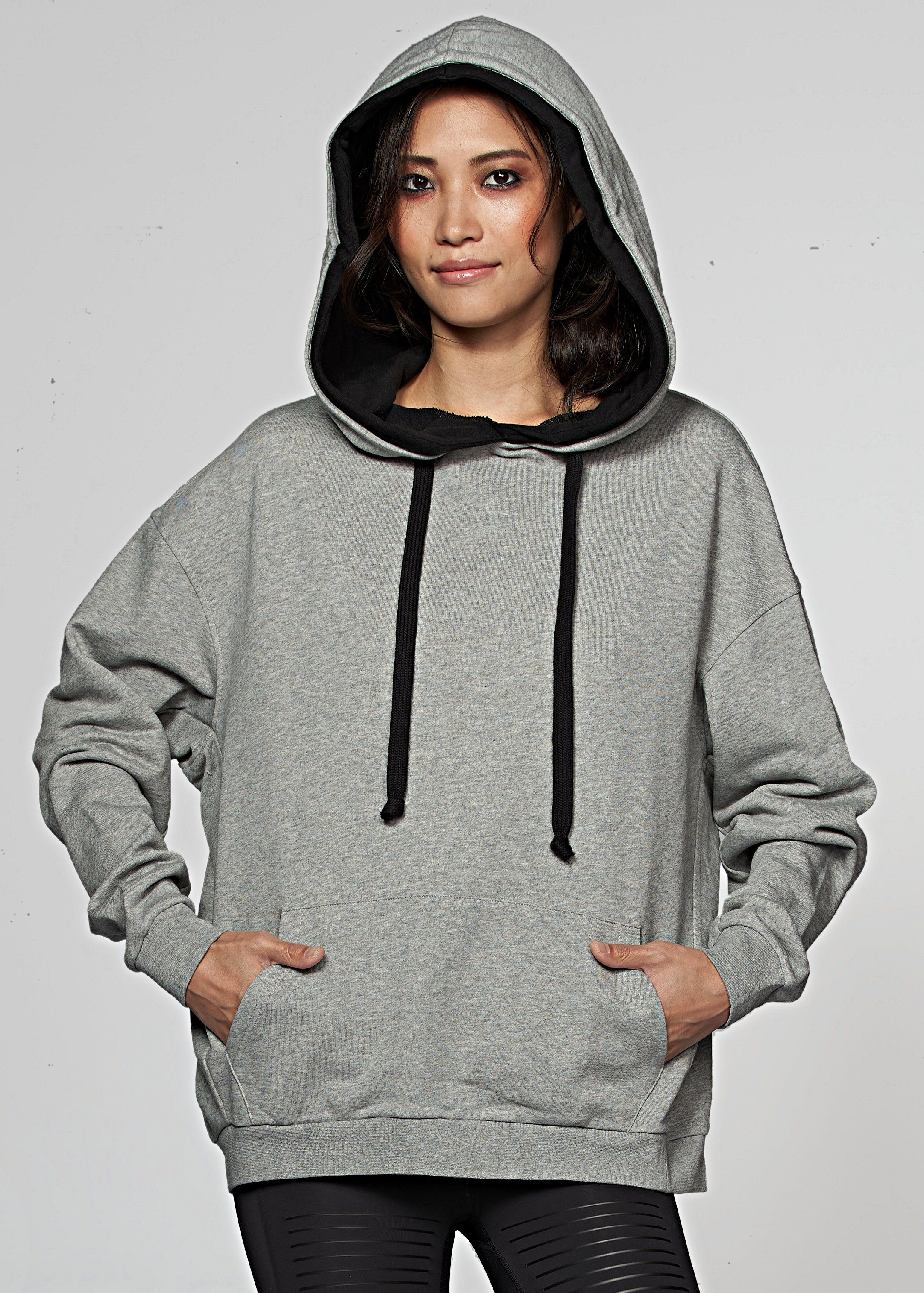ILAY Lit Hoodie Val, Oversize Hoodie, Double Cap, Melange Kängurutasche