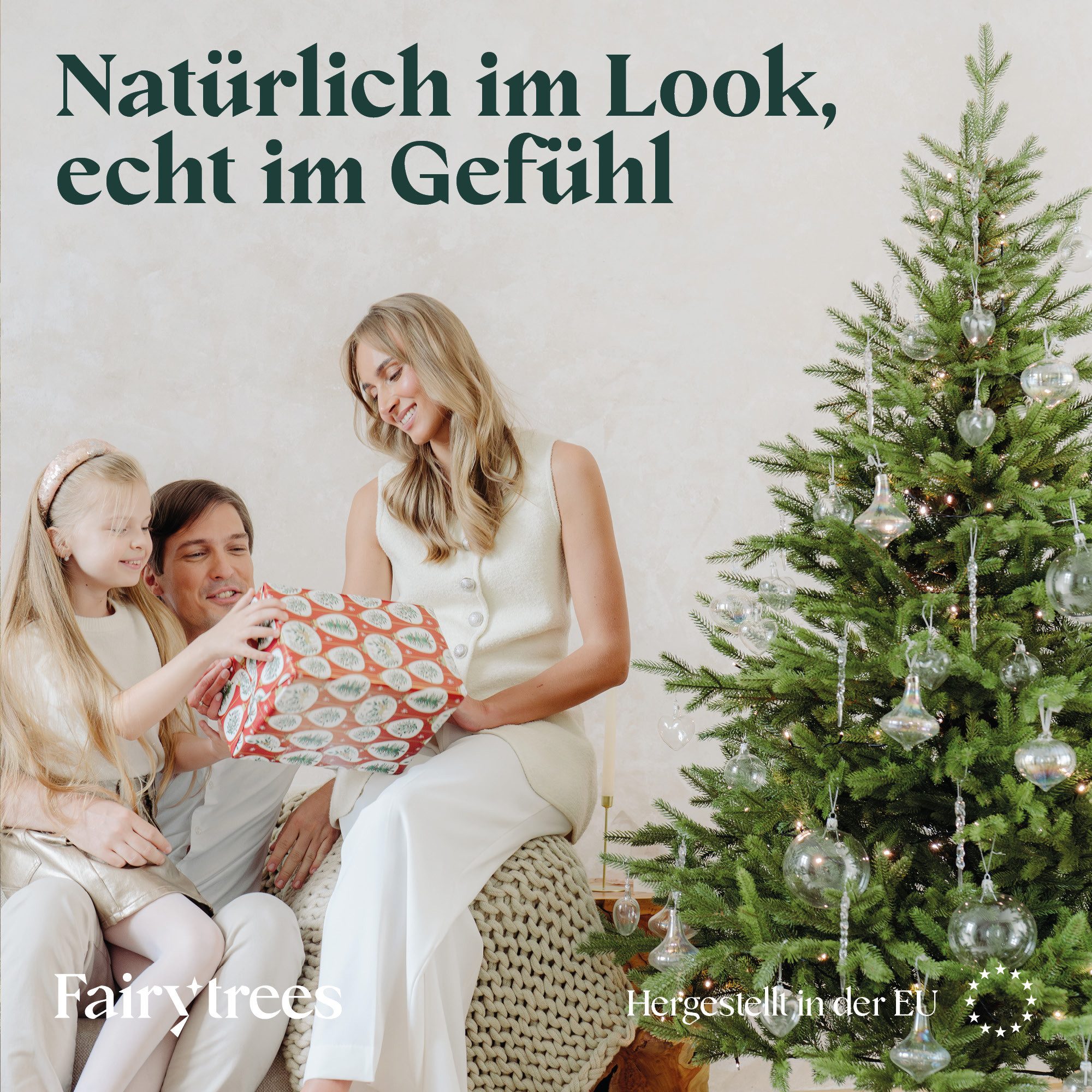 Fairytrees Künstlicher Weihnachtsbaum FT06, Nordmanntanne Exklusiv 100% PE, Nordmanntanne Exklusiv 100% PE