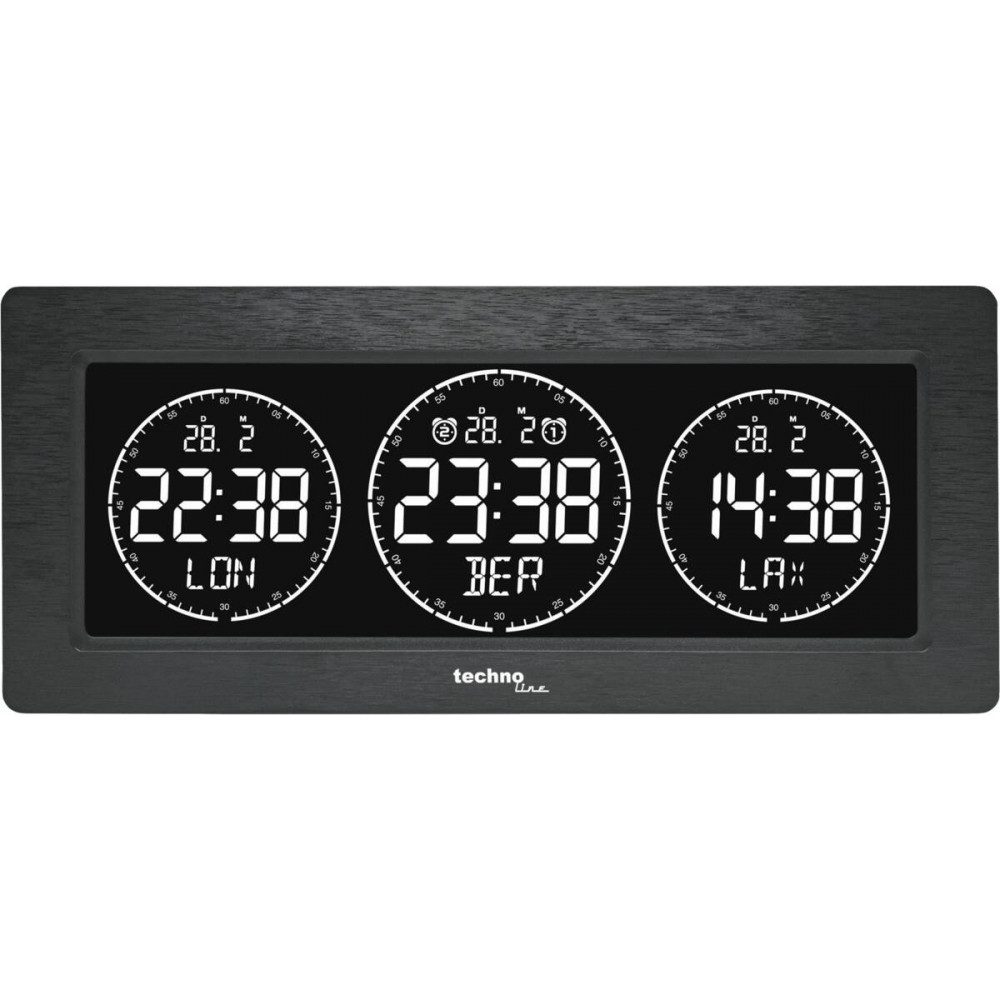 Wecker WT 458 - Digitale Weltzeituhr - schwarz