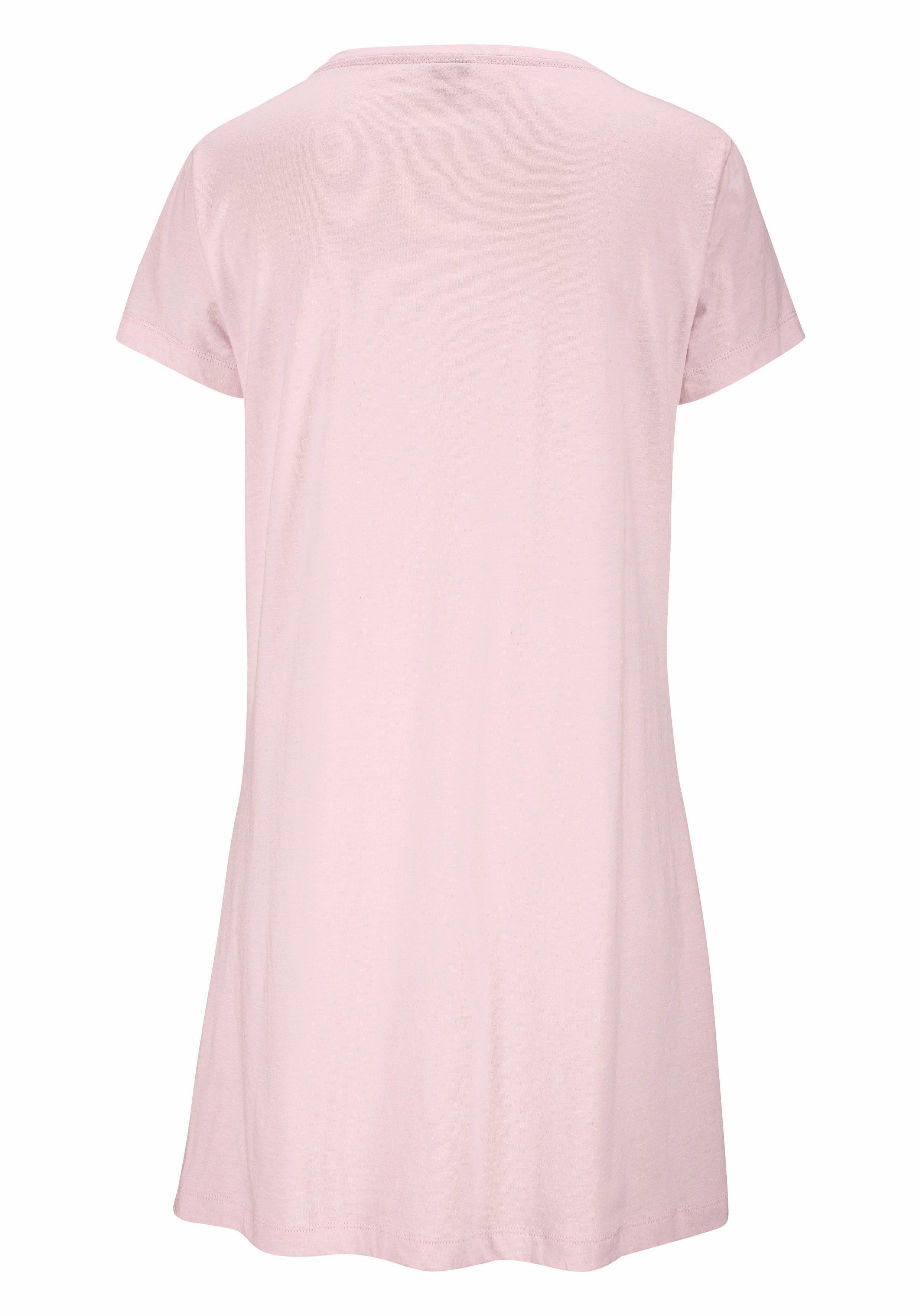 rosa Minilänge PEANUTS Sleepshirt mit Snoopy-Print in