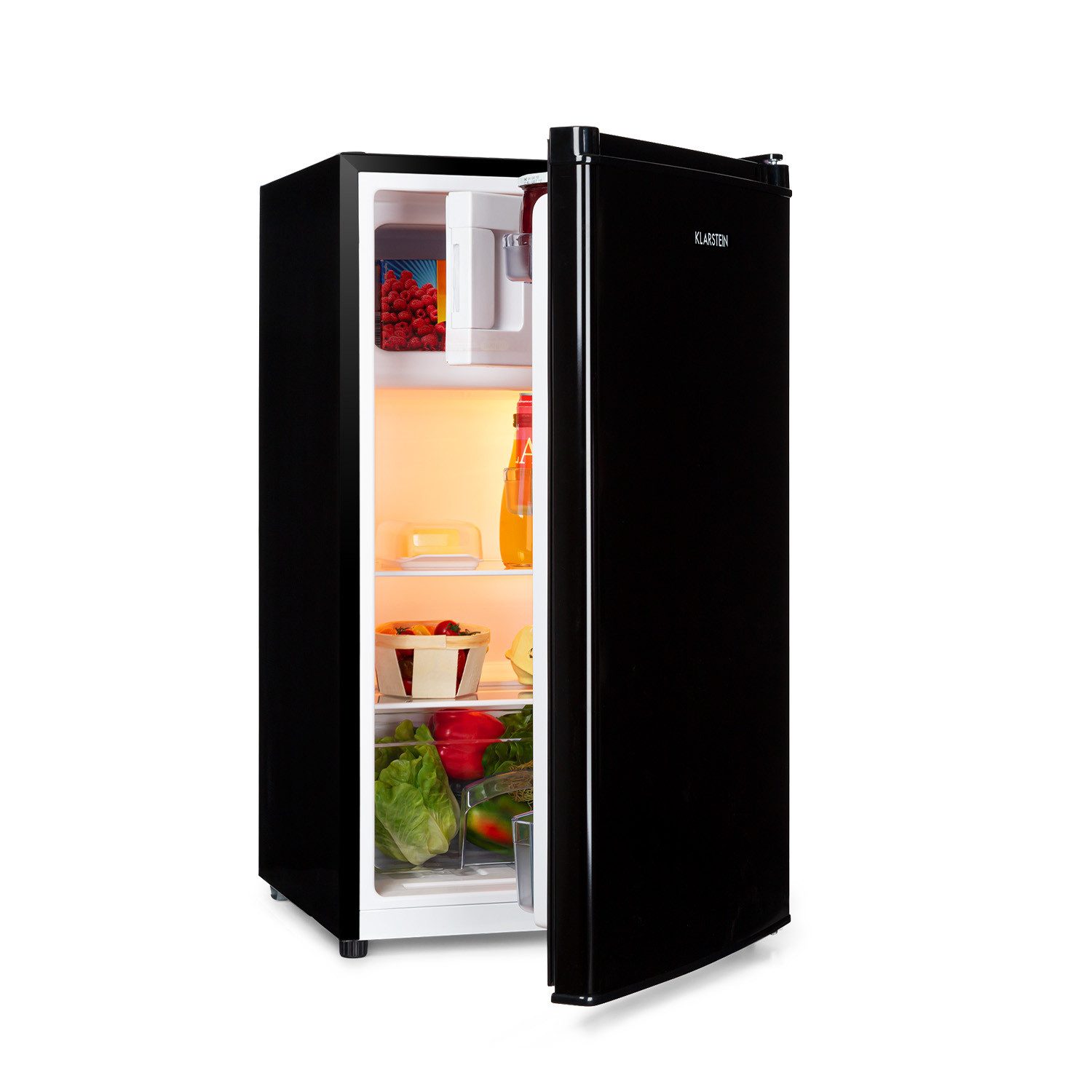 Klarstein Kühl-/Gefrierkombination Cool Cousin Kühl-Gefrier-Kombi 80L mit Crisper R600a 40 dB 0°C 10034547, 84 cm hoch, 48 cm breit, Mini-Kühlschrank Mini Fridge mit Glasablagen R600a leise