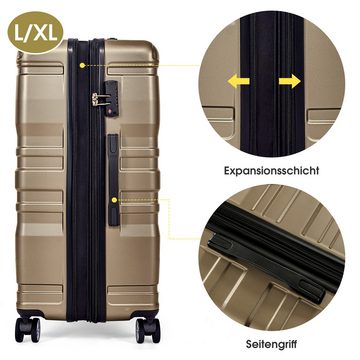 Powerwill Kofferset Hartschalen-Handgepäck, 4 Rollen, (Erweiterbar, Seitengriff, 3 tlg., Robust, leicht und stilvoll), Koffer mit TSA-Schloss und Universalrad