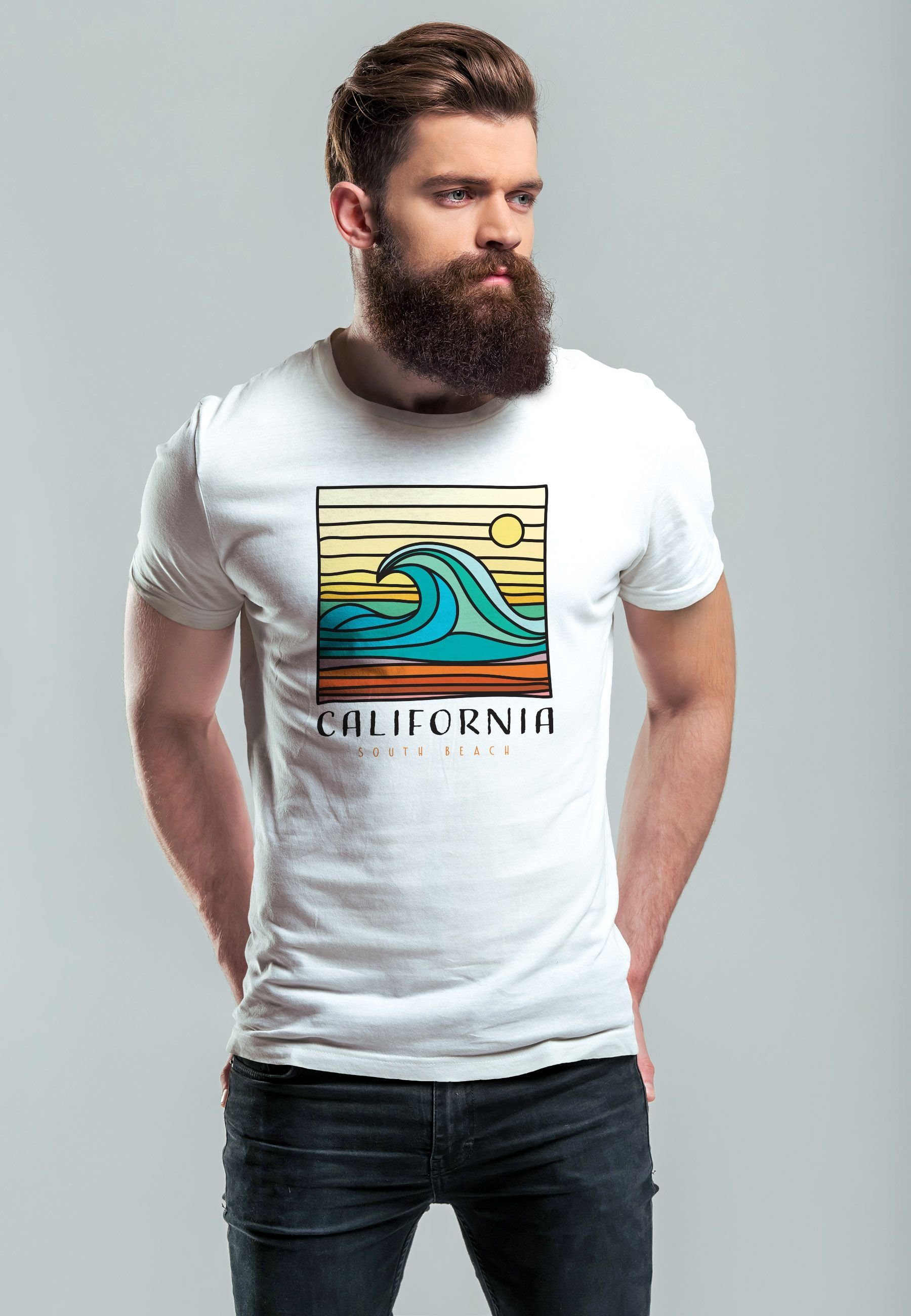 Neverless Print-Shirt Herren T-Shirt California South günstig online kaufen