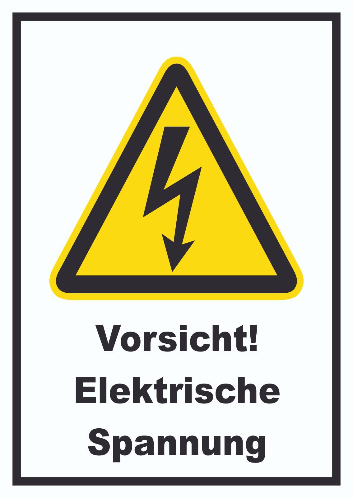 HB-Druck Hinweisschild Vorsicht Elektrische Spannung Schild, wetterfest, stabil, UV-beständig, kratzfest
