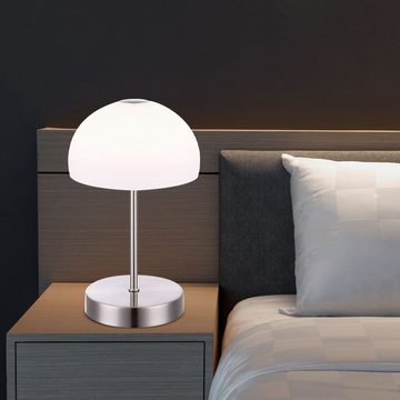 Globo LED Tischleuchte, LED-Leuchtmittel fest verbaut, Warmweiß, LED Nacht Tisch Lampe Glas Wohn Schlaf Zimmer Beleuchtung Touch