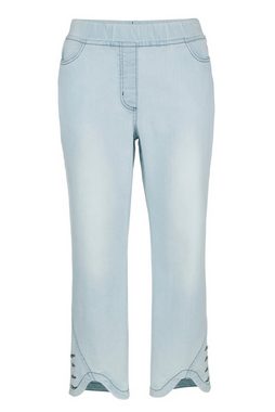 MIAMODA Regular-fit-Jeans 3/4-Jeans Slim Fit Wellensaum 5-Pocket