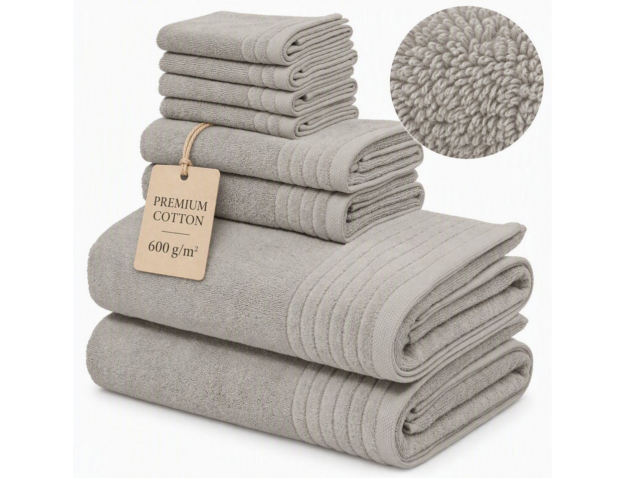 OTTO home Handtuch Set Sanremo Premium, Premium Handtücher, 600 gr/m², dicke Qualität, Frottier (Set, 8-St), Duschtücher, Handtücher, …
