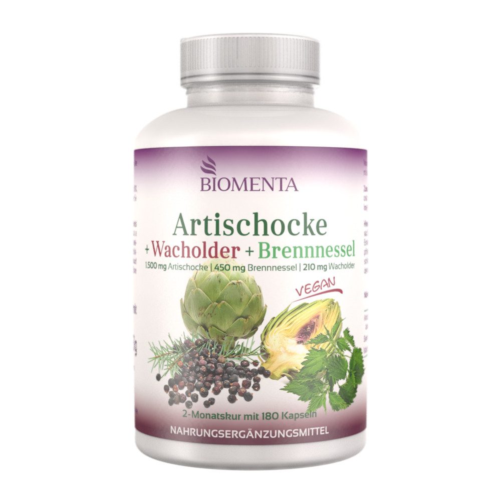 BIOMENTA Artischocke + Wacholder + Brennnessel - 180 Kapseln Kapseln, 180 St., 151 g