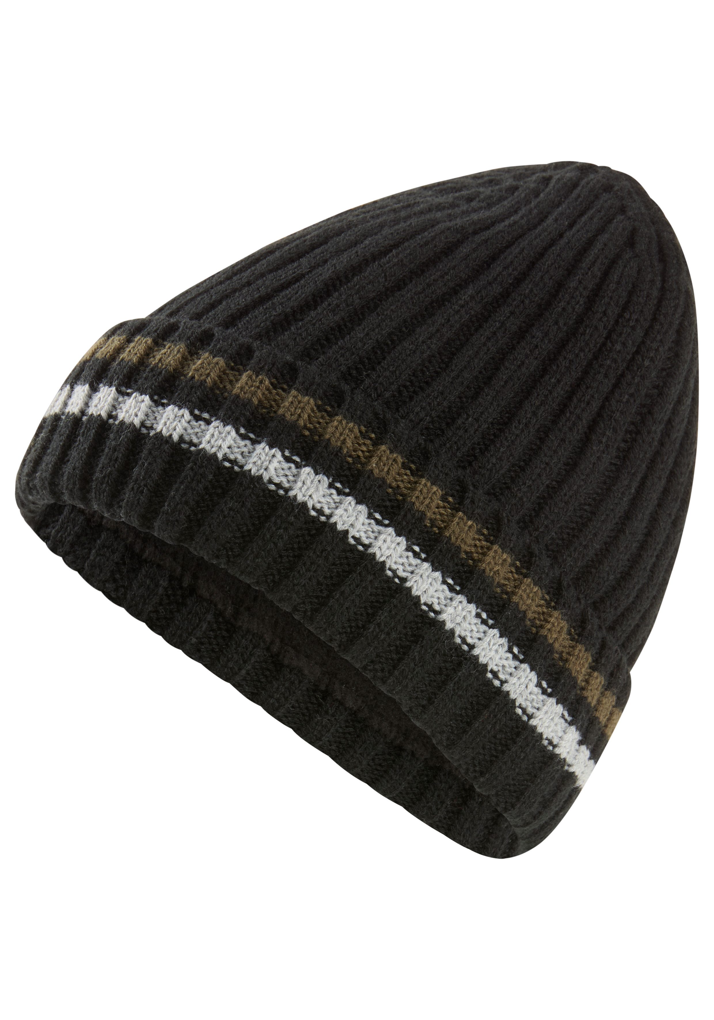 Man's World Strickmütze mit wärmenden Fleecefutter