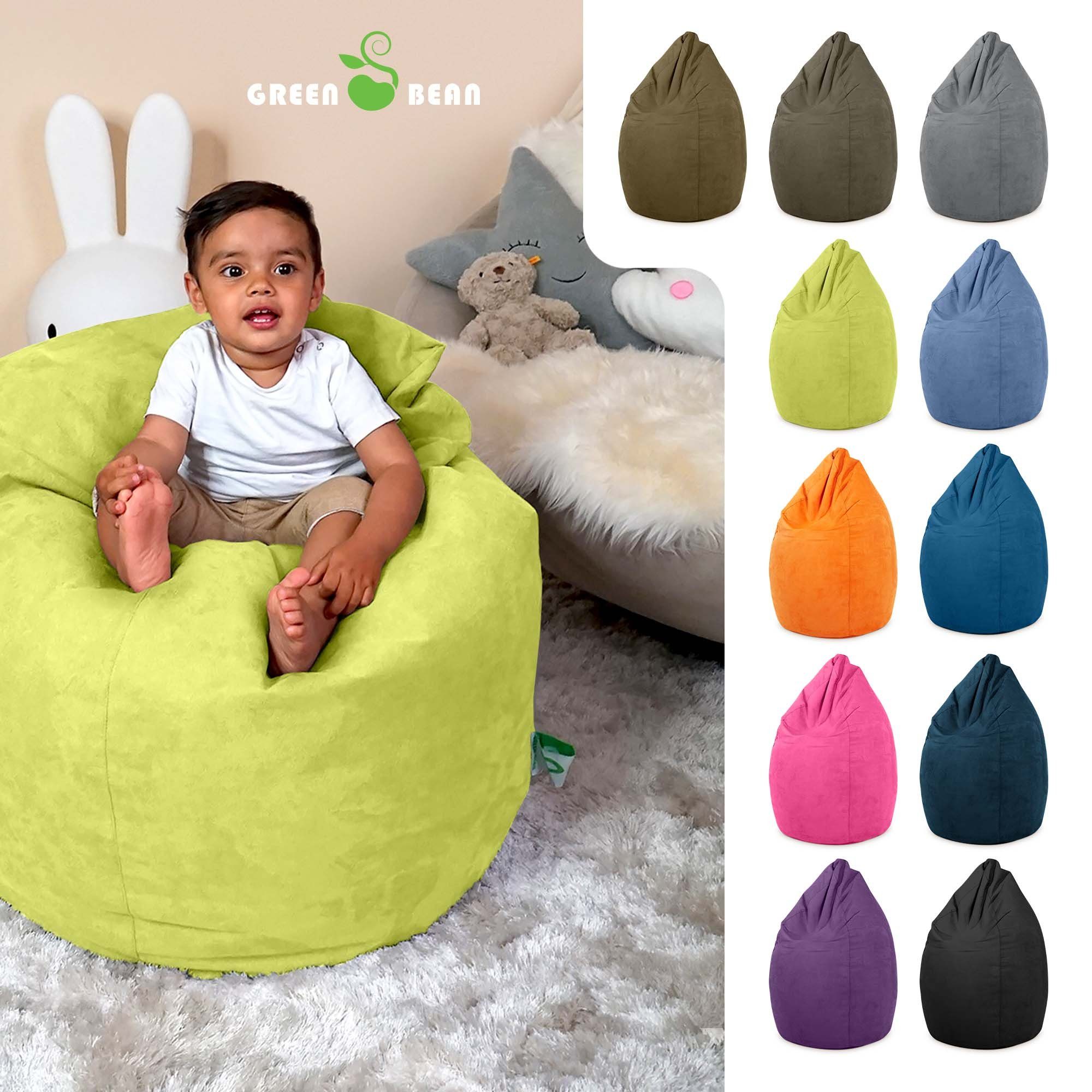 Sitzkissen Drop 60x60x90cm Waschbar), Indoor 220L Chair (Sitzsack Sitzsack Füllung, Bodenkissen Lounge Green Kuschelig Sitzhocker - Bean mit Bean Rückenlehne Bag Kindersitzsack grün