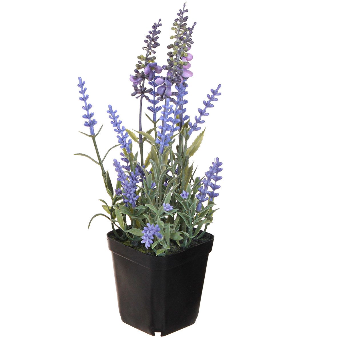 Künstliche Zimmerpflanze Künstlicher Lavendel 25cm Topf Deko Kunstpflanze Blühend